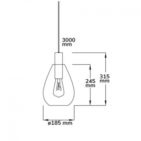 Lampă suspendată din sticlă fumurie, E27, 50–300 cm, fără bec și fără rozeta de tavan [1]