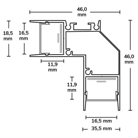 Profil colț aluminiu HIDE ANGLE, eloxat, 200 cm [4]