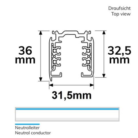 Șină trifazată DALI pentru montaj aparent, 3 metri, albă [1]