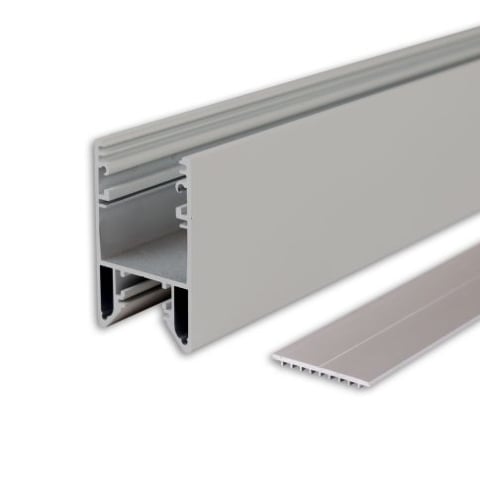 Profile pebtru corpuri de iluminat - Profil LED HALON Aluminiu Argintiu, 300cm, cu sistem de răcire glisant