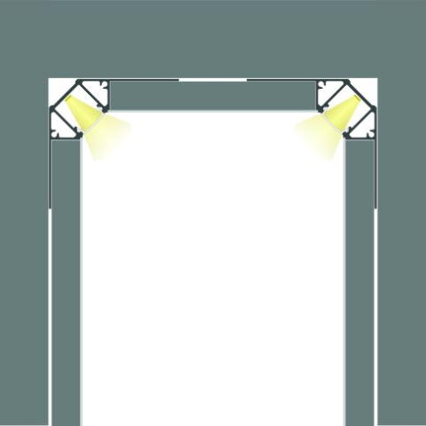 Profil LED Rigips Colț Interior, Aluminiu Anodizat, 200cm [1]