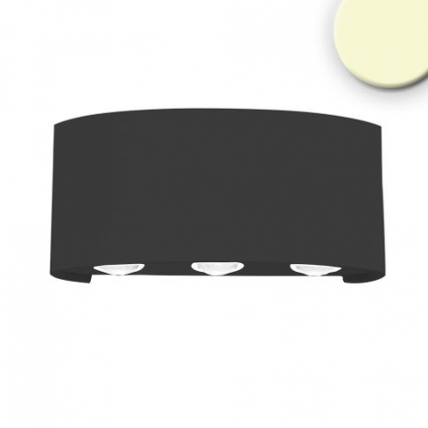Aplice de Perete - Aplica LED de perete Up&Down, 6x1W CREE, IP54, negru nisipiu, alb cald