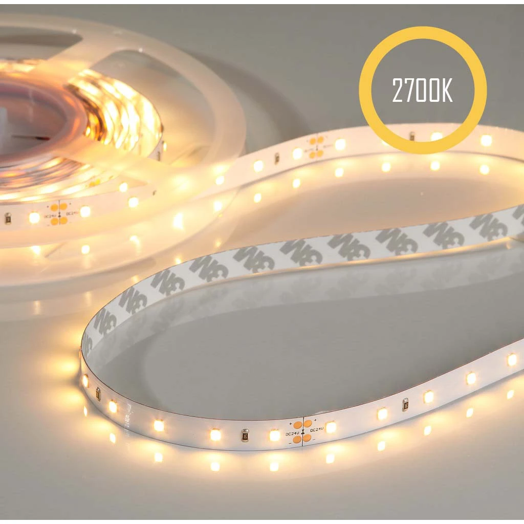 Benzi LED Standard - Bandă LED 24V, 14.4W/m, 2700K, CRI90, IP20, 60 LED/m, 5m rolă