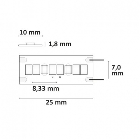Bandă LED CCT cu mufă – 12V, 15W, 250cm, 240 LED/m, CRI >90, IP20 [1]