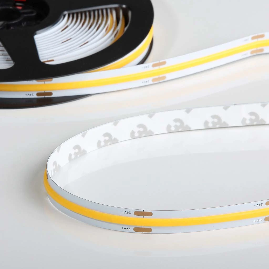 Benzi LED COB - Flex COB CCT LED Strip 24V, 14W/m, 2200K–5700K, CRI90, 604LED/m, IP20, 10mm, 5m