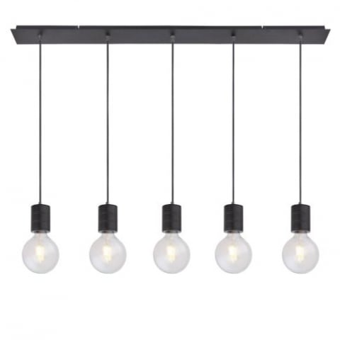 Lampi  Suspendate - Lampa suspendata neagra mata,5xE27,fara bec inclus