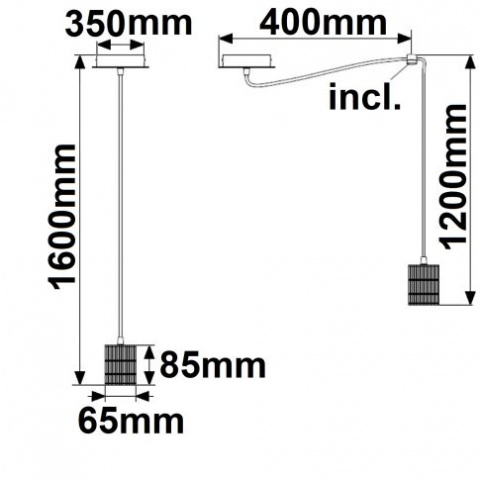 Lampa suspendata rotunda neagra mata,3xE27,fara bec inclus [2]