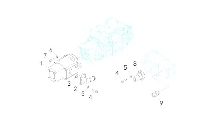 Piese sistem hidraulic pentru mini incarcator Sunward SWL 2820 [6]