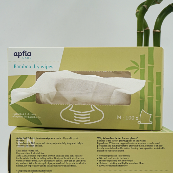 Pachet șervețele uscate din bambus Apfia Care 100 bucăți hipoalergenice [3]