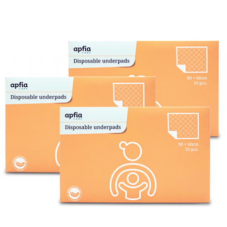 Îngrijire bebeluși - Aleze de unica folosinta Apfia Care 90x60 cm pachet 30 bucati