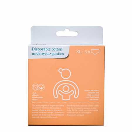 Îngrijire postnatală - Chiloti din bumbac de unica folosinta marimea XL Apfia Care pentru maternitate