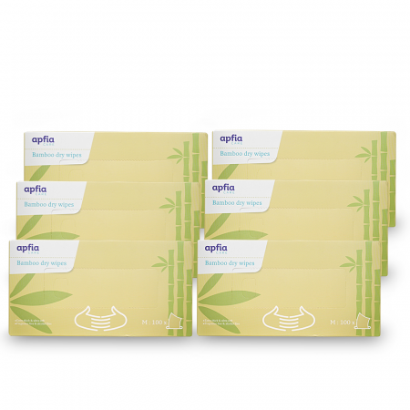 Îngrijire bebeluși - 6 cutii servetele uscate din bambus Apfia Care 600 bucati