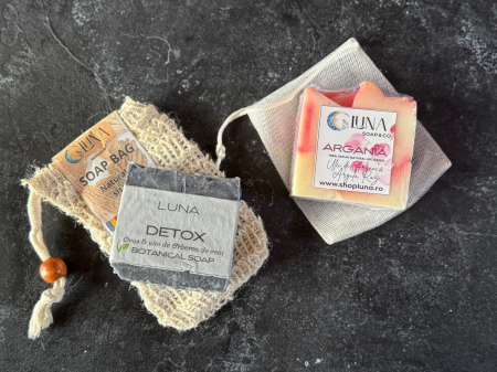 Accesori Baie - Săculeț de sisal eco-friendly pentru săpun și exfoliere