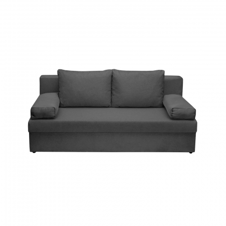 Canapea extensibila ANA185, 3 locuri, cu lada depozitare, gri inchis, 185x82x80 cm