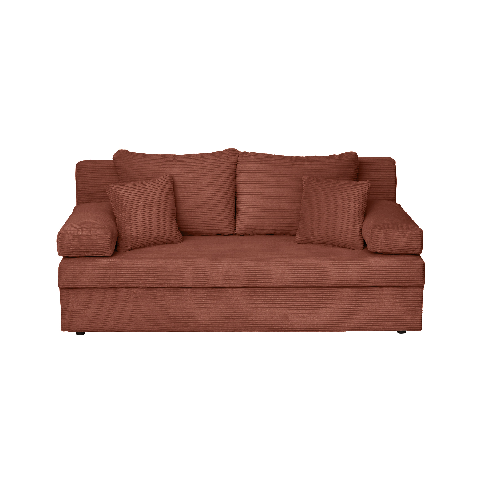 Canapea extensibila ANA185 LUX, 3 locuri, cu lada depozitare, caramiziu, 185x82x80 cm