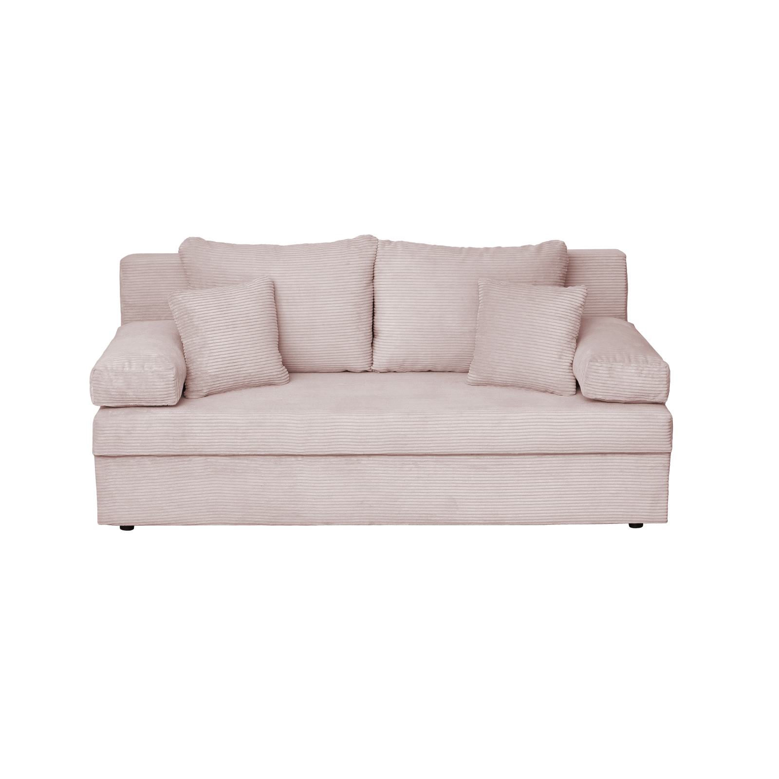 Canapea extensibila ANA185 LUX, 3 locuri, cu lada depozitare, roz pudra, 185x82x80 cm
