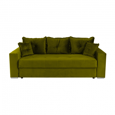Canapea extensibila ARI235, 3 locuri, cu arcuri, verde, 235x110x77 cm