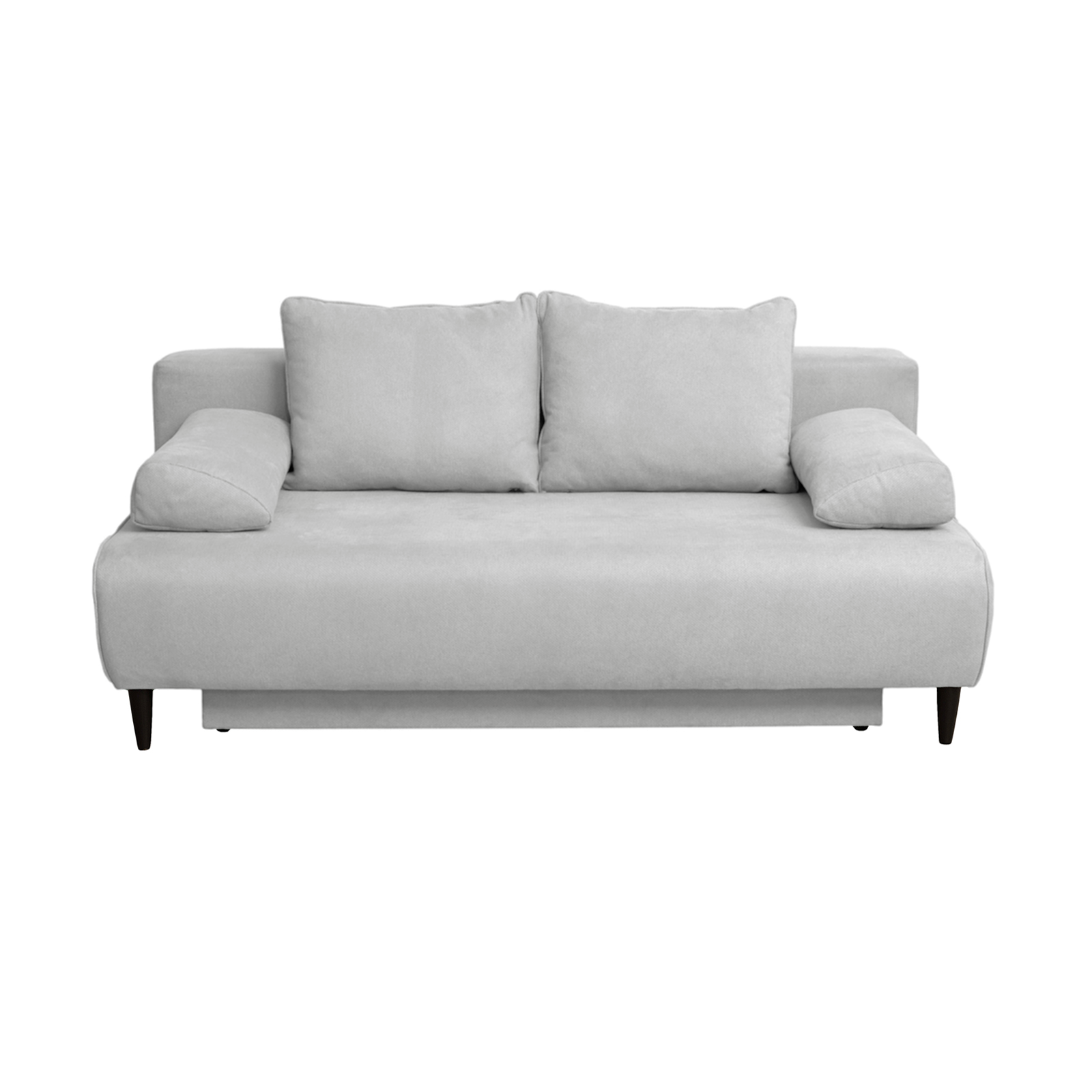 Canapea extensibila MAR195, 3 locuri, cu arcuri si lada depozitare, gri deschis, 195x97x76 cm
