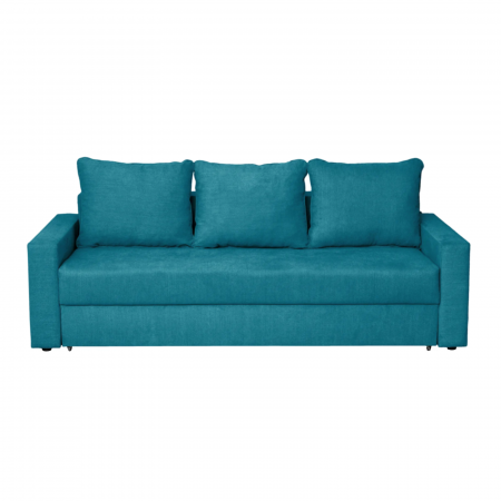 Canapea extensibila NIC220, 3 locuri, cu arcuri si lada depozitare, albastru, 220x85x75 cm