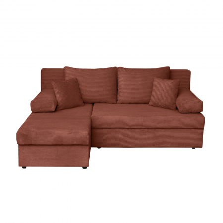 Coltar extensibil ANA200 LUX, cu lada depozitare, colt interschimbabil, caramiziu, 200x140x83 cm