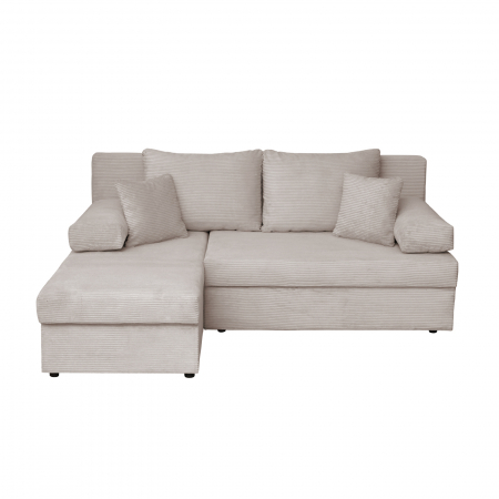 Coltar extensibil ANA200 LUX, cu lada depozitare, colt interschimbabil, bej inchis, 200x140x83 cm