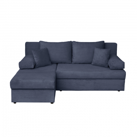Coltar extensibil ANA200 LUX, cu lada depozitare, colt interschimbabil, albastru, 200x140x83 cm