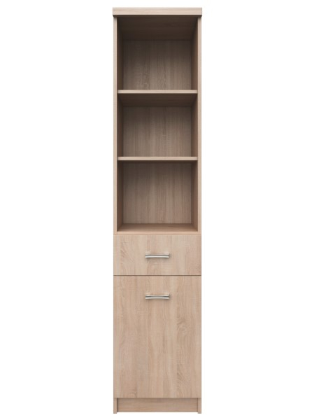 Colectia TOP MIX - Biblioteca deschisa TOP MIX, 1 usa, 1 sertar, stejar sonoma, 40x33x183 cm