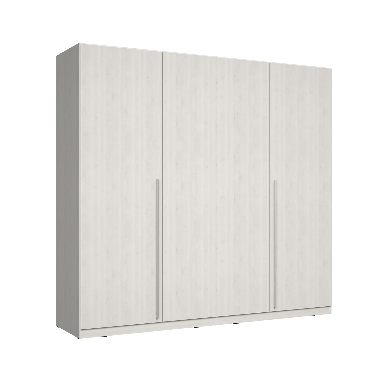 Depozitare - Dulap AMIRA, 4 usi, 5 rafturi, bara haine, stejar alb, 228x59x213 cm