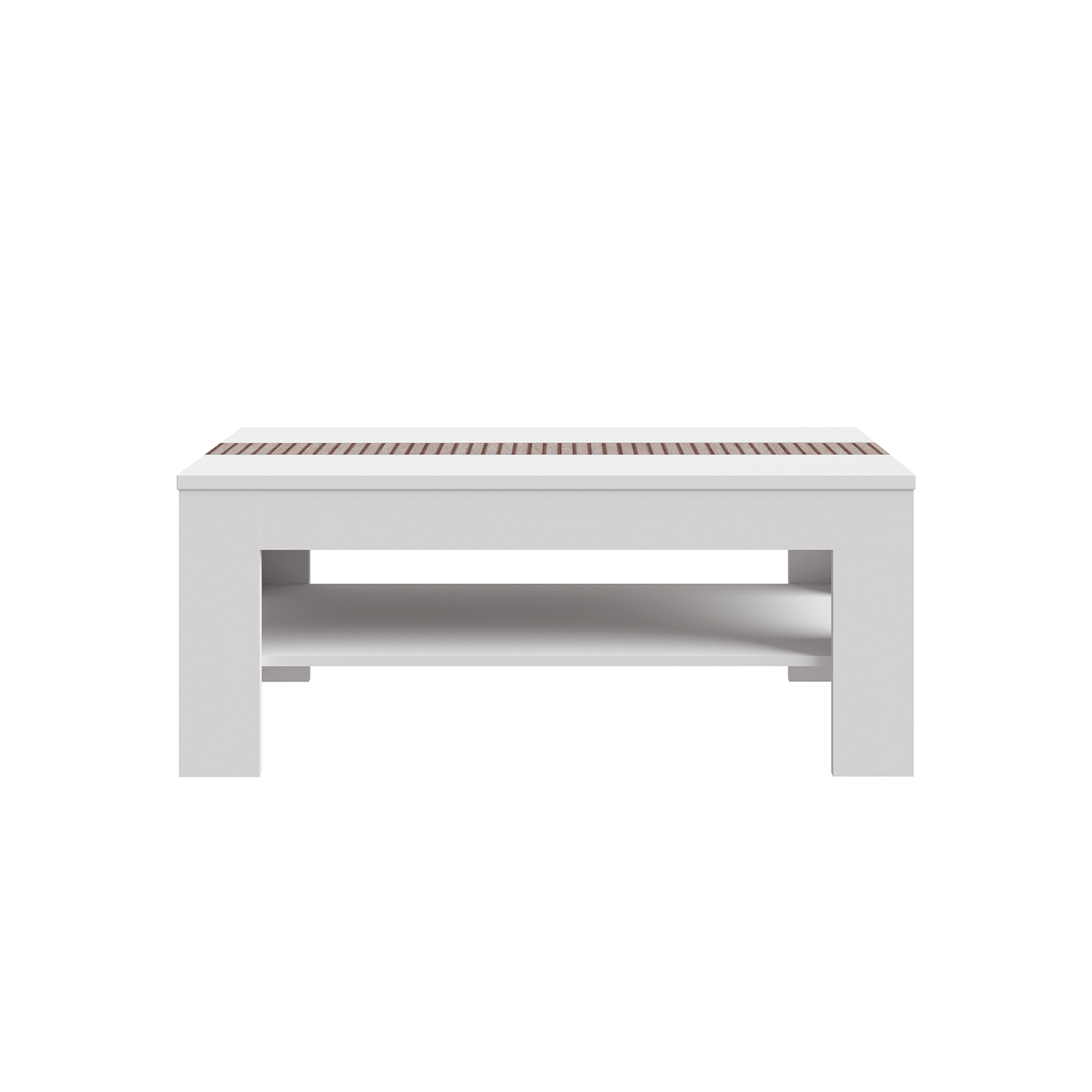 Masute Cafea - Masuta living AMBRA, alb + stejar Rovere, 110x60x46 cm