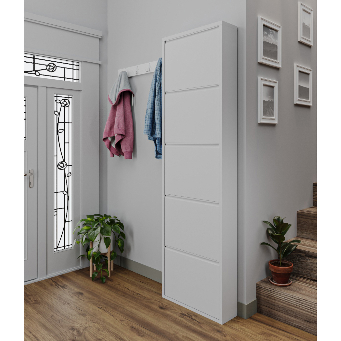 Depozitare - Pantofar FIVE, cu 5 rafturi, 50x15x169 cm