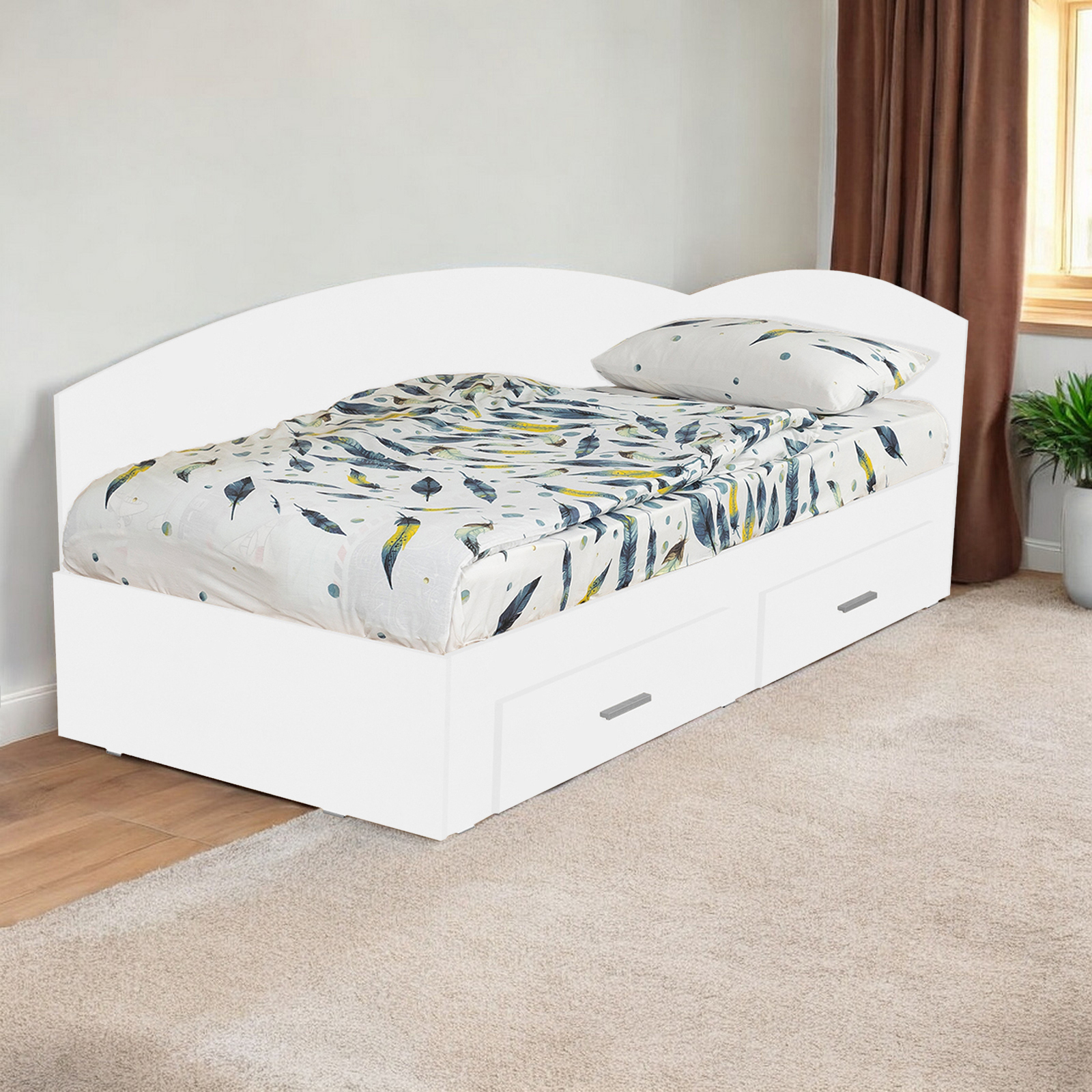 Paturi - Pat Colt Alma 120x200 cm, cu 2 sertare laterale pe role - ExpoMob