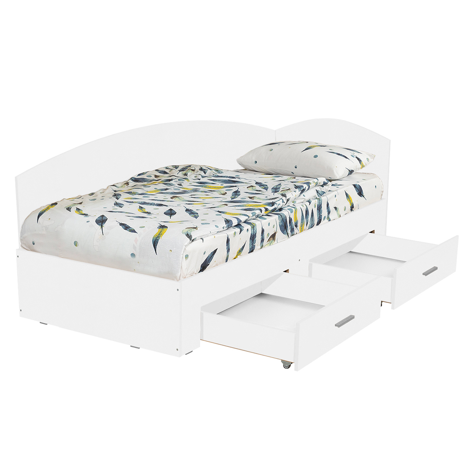 Paturi - Pat Colt Alma 120x200 cm, cu 2 sertare laterale pe role - ExpoMob