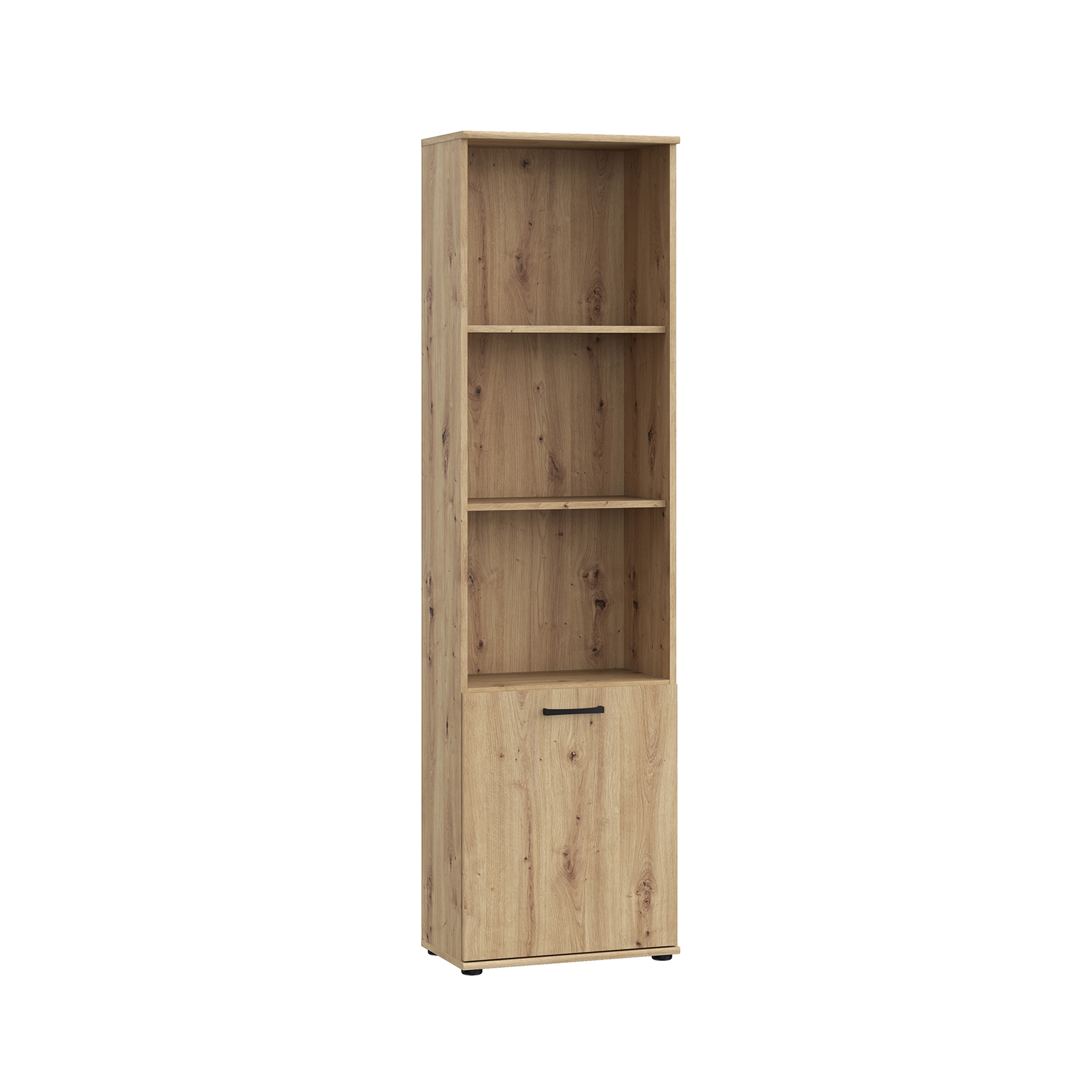 Depozitare - Raft NIKO, cu usa si 3 rafturi, stejar artisan, 50x29x181 cm