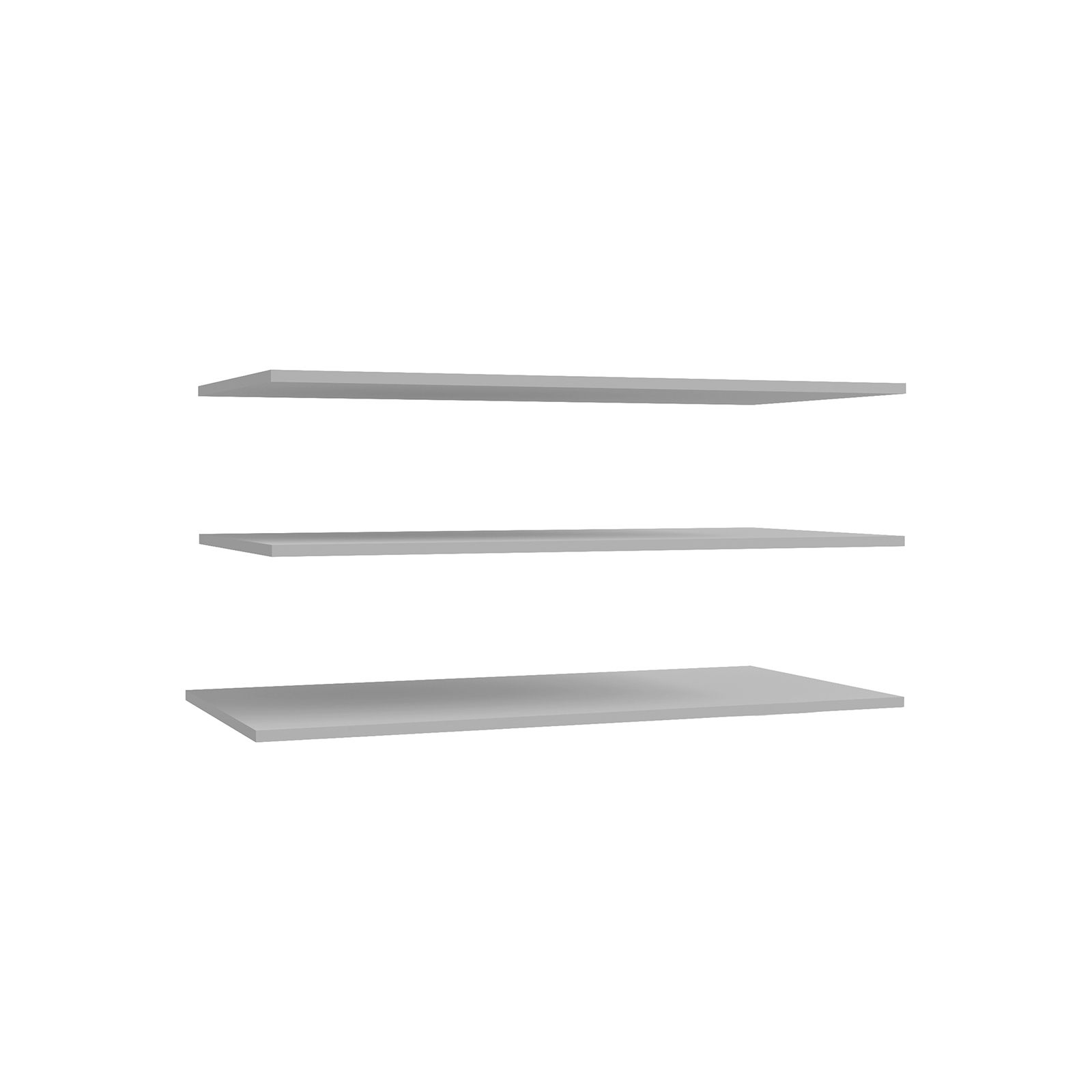 Componente birou - Set 3 polite HANA, gri, 88x1,5x50 cm