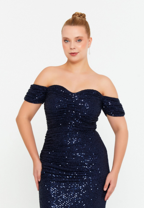 Rochia Navy / Bleumarin cu piete Afina [2]