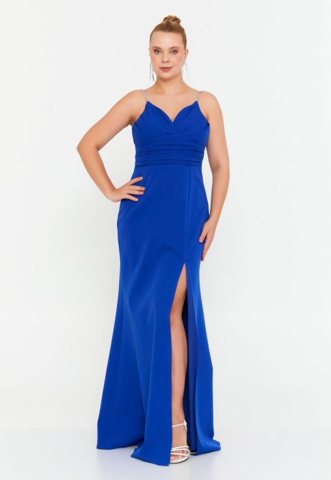 Rochie albastra cu bretele Azora [3]