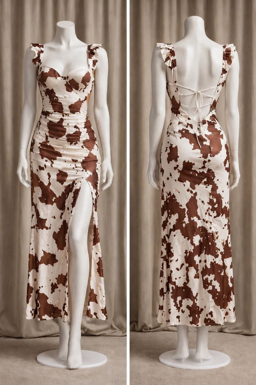 Rochie animal print, cow print, [2]