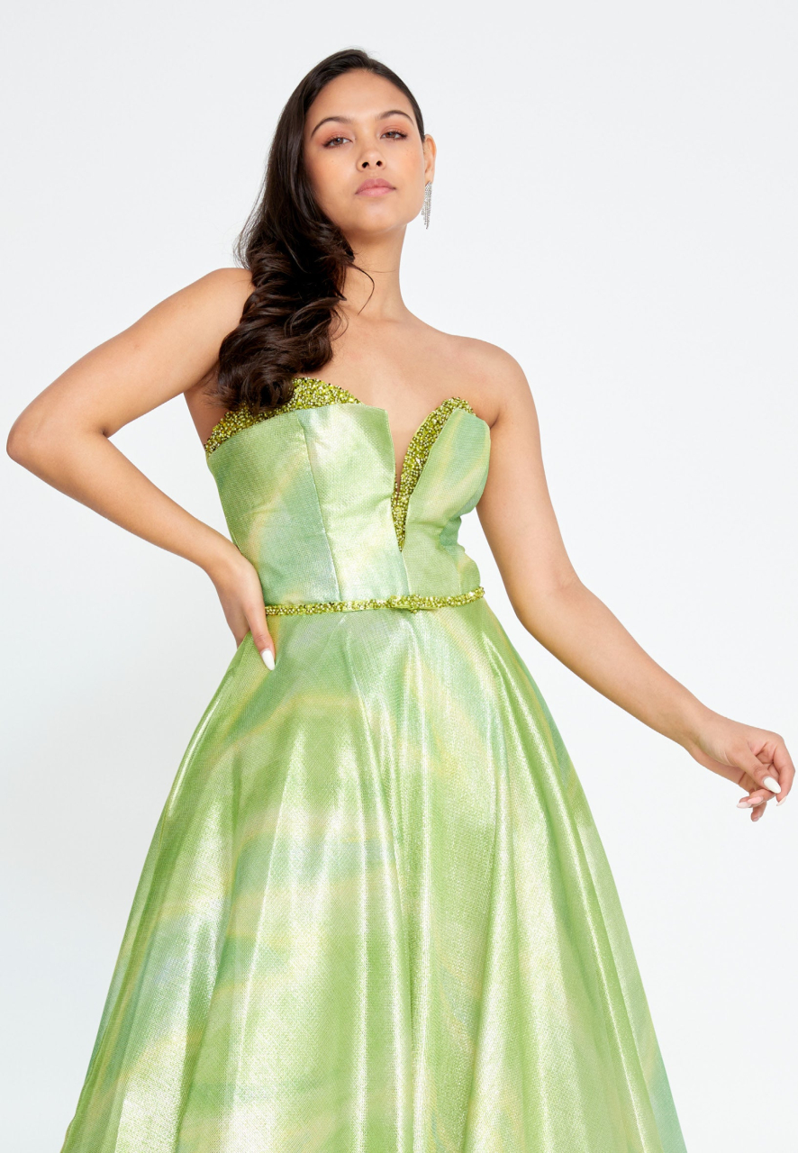 Rochie de seara eleganta, verde iridescent model unic Tina [4]