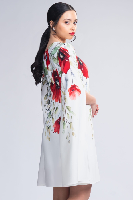 Rochie din voal cu flori rosii Mara [2]
