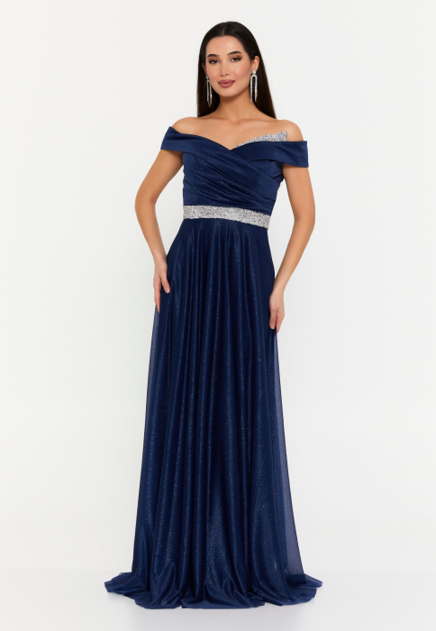 Rochie eleganta cu paiete bluemarin [3]