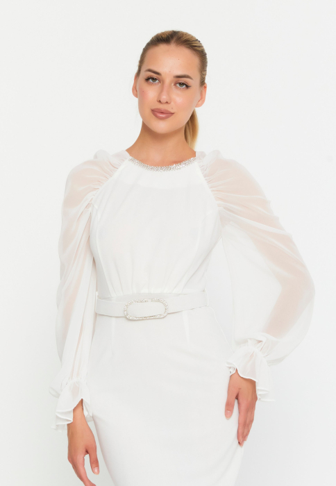 Rochie midi alba Paula [4]