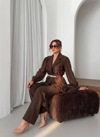 Compleu elegant de dama maro Penelope [2]