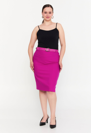 Noua Colectie - Fusta midi Fuchsia Amora