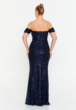 Rochia Navy / Bleumarin cu piete Afina [3]