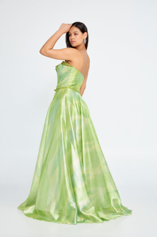 Rochie de seara eleganta, verde iridescent model unic Tina [2]