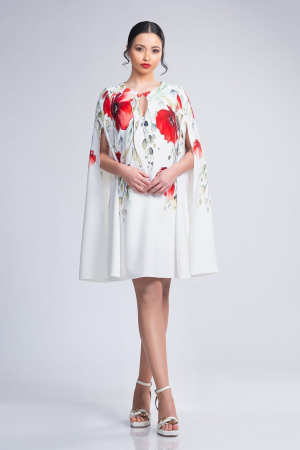 Rochie din voal cu flori rosii Mara [3]