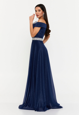 Noua Colectie - Rochie eleganta cu paiete bluemarin