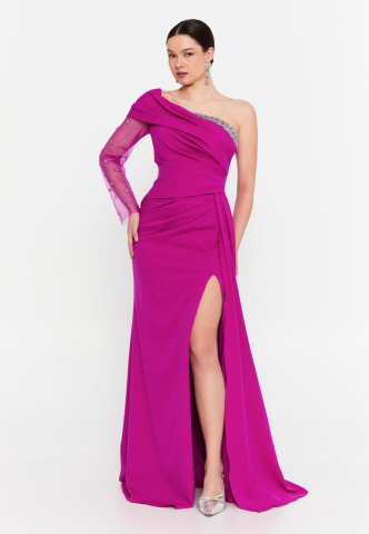 Rochie eleganta fucsia model unic