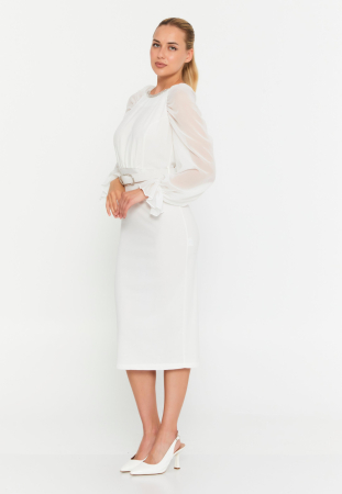 Rochie midi alba Paula [2]