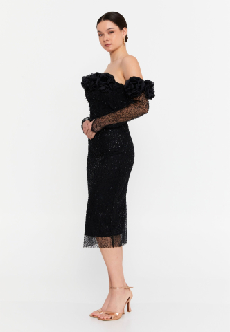 Rochie tip bijuterie cu flori 3D Nessa [1]